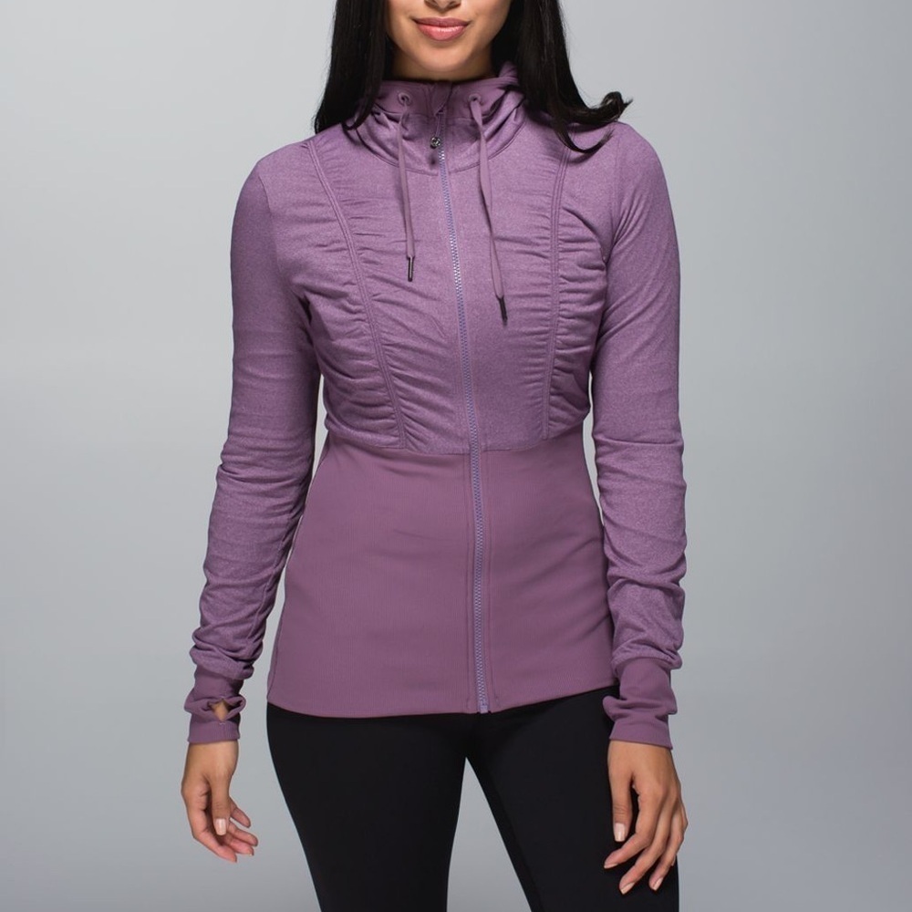 Lululemon Dance Studio Jacket III Women 8 Purple Fog Reversible Yoga Gym Workout